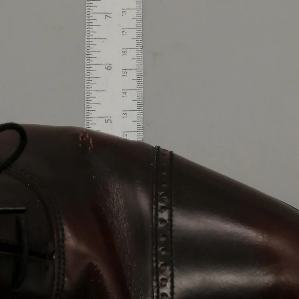 Florsheim Mens Oxford Shoes Brown Leather Lace Up Almond Toe Block Heel 12